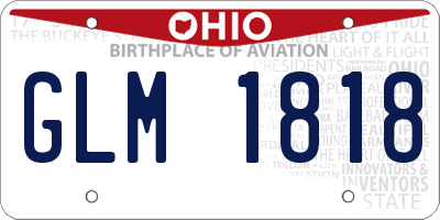 OH license plate GLM1818