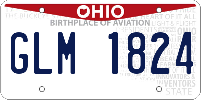 OH license plate GLM1824
