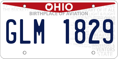 OH license plate GLM1829