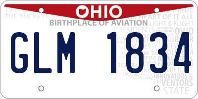 OH license plate GLM1834