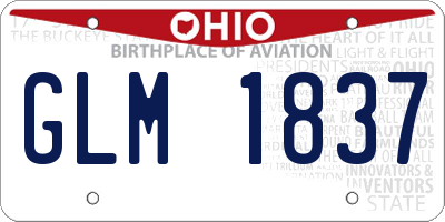 OH license plate GLM1837