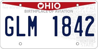 OH license plate GLM1842