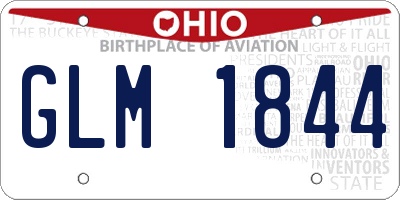 OH license plate GLM1844