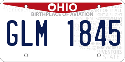 OH license plate GLM1845
