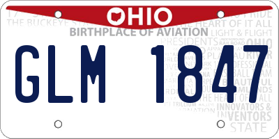 OH license plate GLM1847