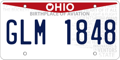 OH license plate GLM1848