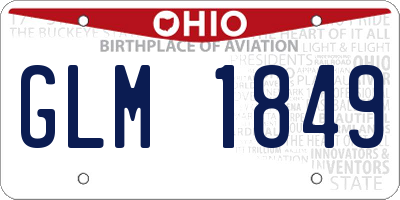 OH license plate GLM1849