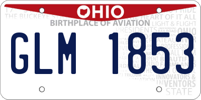 OH license plate GLM1853