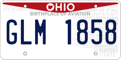 OH license plate GLM1858