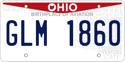 OH license plate GLM1860