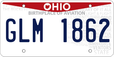 OH license plate GLM1862