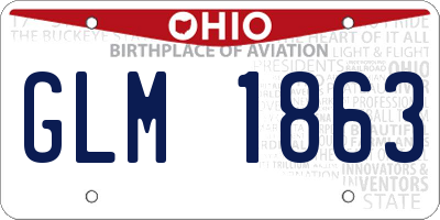 OH license plate GLM1863