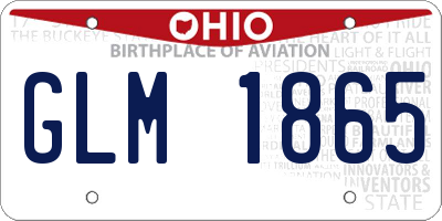 OH license plate GLM1865
