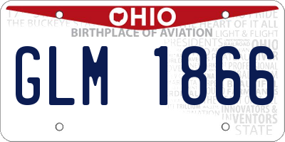 OH license plate GLM1866