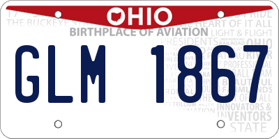 OH license plate GLM1867