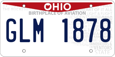 OH license plate GLM1878