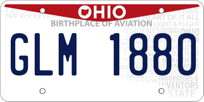 OH license plate GLM1880