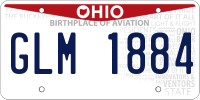 OH license plate GLM1884