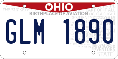 OH license plate GLM1890