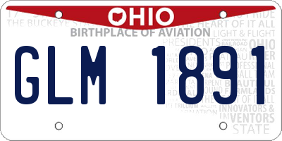 OH license plate GLM1891