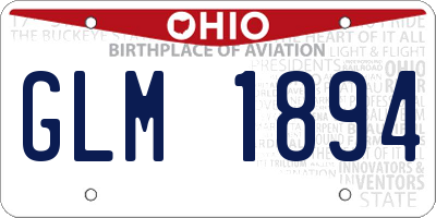 OH license plate GLM1894