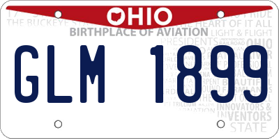 OH license plate GLM1899