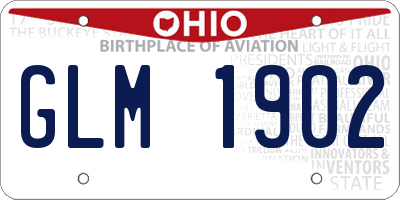 OH license plate GLM1902