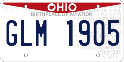 OH license plate GLM1905