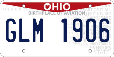 OH license plate GLM1906