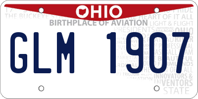 OH license plate GLM1907
