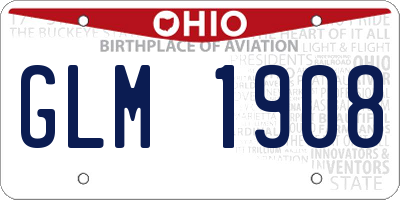 OH license plate GLM1908