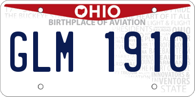 OH license plate GLM1910