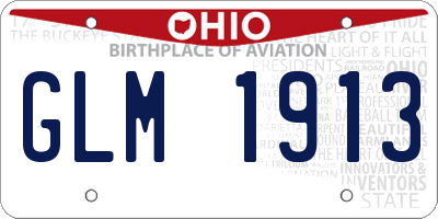 OH license plate GLM1913