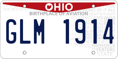 OH license plate GLM1914