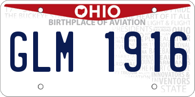 OH license plate GLM1916