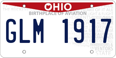 OH license plate GLM1917