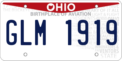 OH license plate GLM1919