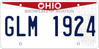 OH license plate GLM1924
