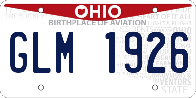 OH license plate GLM1926