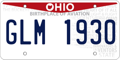 OH license plate GLM1930