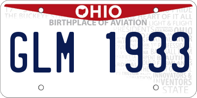 OH license plate GLM1933