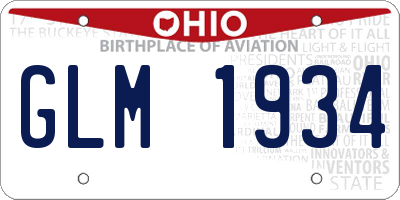 OH license plate GLM1934