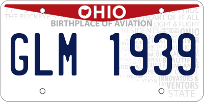 OH license plate GLM1939