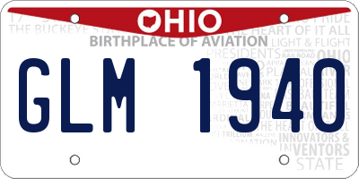 OH license plate GLM1940