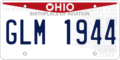 OH license plate GLM1944