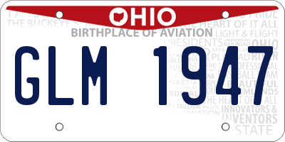 OH license plate GLM1947