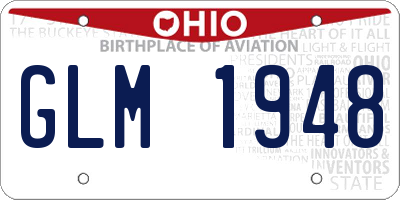 OH license plate GLM1948