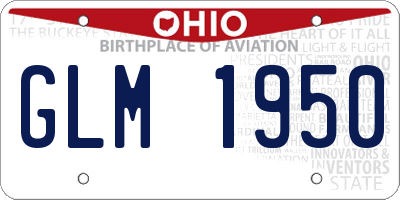 OH license plate GLM1950