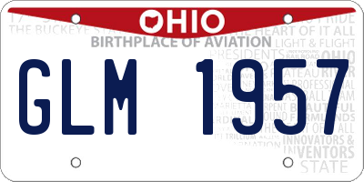 OH license plate GLM1957