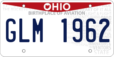 OH license plate GLM1962